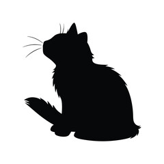 A cat, a cat silhouette, a black cat design.