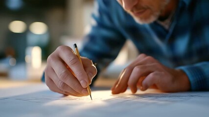 Design studio setting with an architect meticulously fine-tuning a scale model using precision instruments representing architectural precision, creative process, design innovation, professional - Powered by Adobe