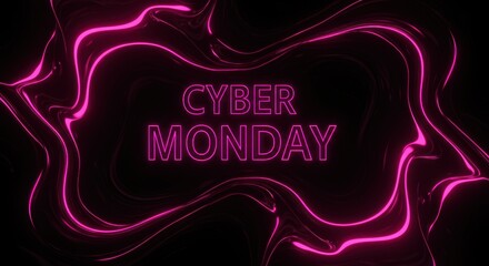 Cyber Monday: Neon Pink Liquid Abstract Background