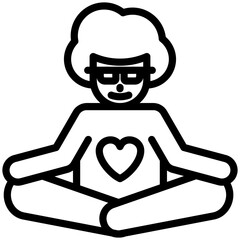 senior yoga icon isolated on white background. vector illustration icon for retirement plan and other business