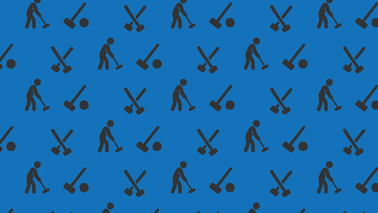 Croquet vector pattern design coloured