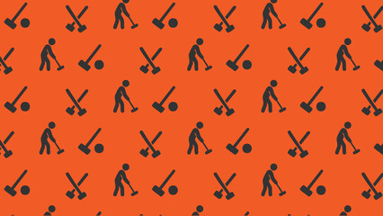 Croquet vector pattern design coloured