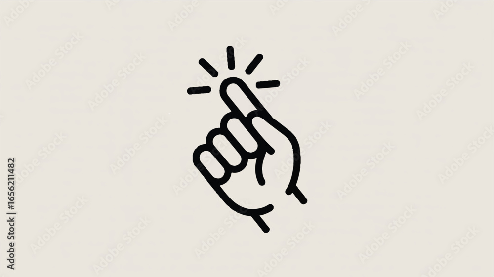 Poster snapping fingers gesture minimalist icon representation for concept of speed and ease of use in busi