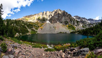 Obraz premium Mountain lake panorama (4)