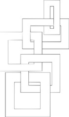 Interlocking rectangular shapes creating a complex geometric pattern in a vertical arrangement