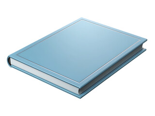 Light blue hardcover book isolated on a transparent background