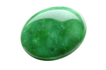 A green stone with a shiny surface