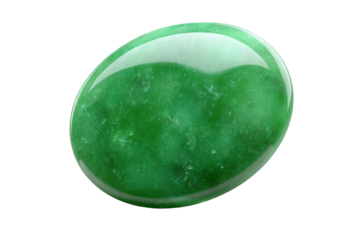 A green stone with a shiny surface