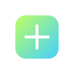Fototapeta premium Vector plus sign icon with a smooth green and blue gradient. Modern minimalist add button for web and mobile application interface design. Add.svg graphic element.
