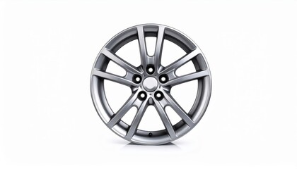 Obraz premium High-quality image of a modern silver alloy wheel, perfect for automotive design, customization, and marketing materials.