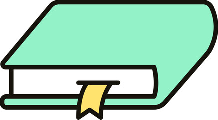 책갈피 있는 책 민트색