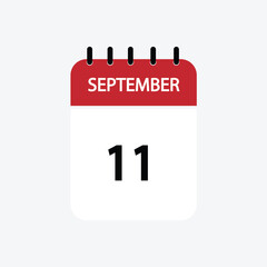 11 september calendar september calendar vector illustration