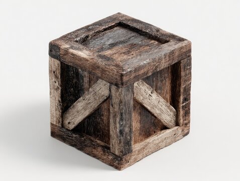 Small, weathered wooden crate
