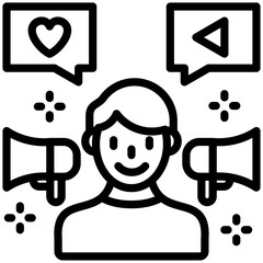 influencer icon isolated on white background. vector illustration icon for Digital Strategy and other business