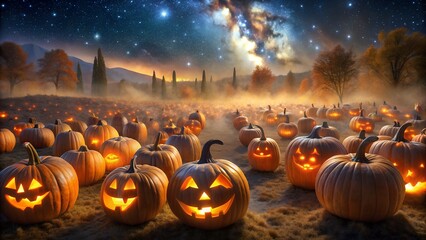 Pumpkin patch glow Halloween background image