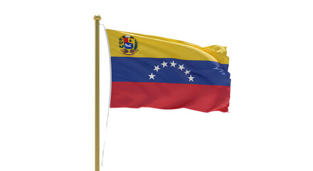 Venezuelan flag waving with clear background, national symbol of Venezuela, perfect for educational or patriotic content