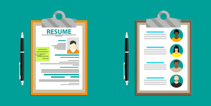 Resume and applicant tracking system concept. Job search and recruitment process. Human resource recruitment service for career.