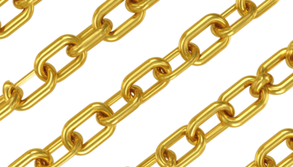 Golden chain links symbolizing wealth, security, and success, ideal for luxury branding and design