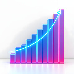 business graph chart isolated on white background