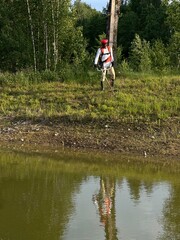man on a log