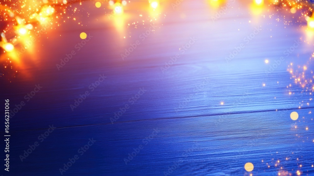 Poster soft glowing lights create a magical atmosphere on the table surface