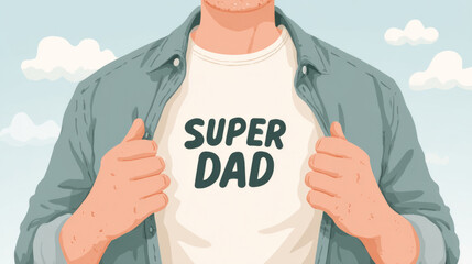 Super dad emblem reveal design for father's day celebration and gift ideas