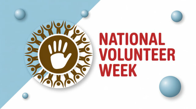 Celebrating national volunteer week with a symbol of community and helping hands - Powered by Adobe