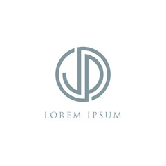 modern and luxury logo letter J P, vector