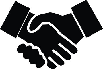 Symbolic representation of a business partnership and agreement through a firm handshake between two individuals