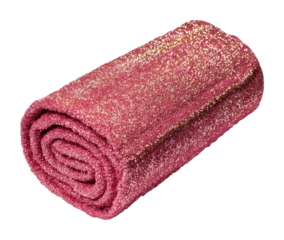 Sparkly pink towel home bathroom product isolated on transparent background