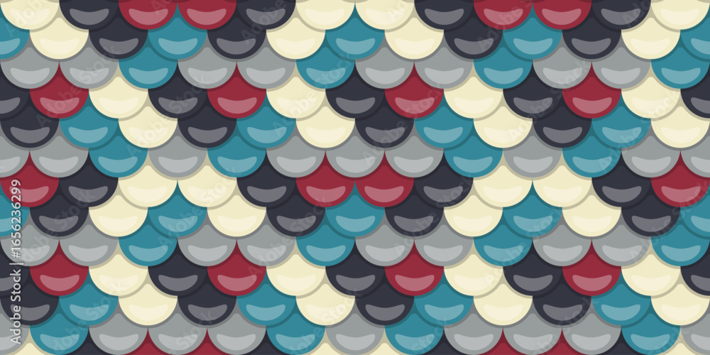 Aufkleber abstract seamless pattern of overlapping colorful scales. perfect for website backgrounds, textile d