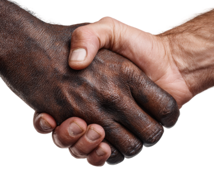 Handshake signifying unity and trust diverse collaboration isolated on transparent background