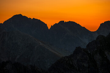 Sunrise over the Tatra Mountains, Slovakia.