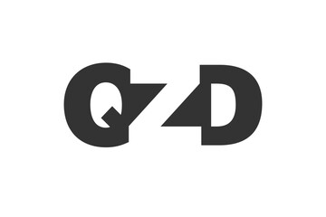 QZD logo design. Initial letter Q Z D bold font style for tech startups, consulting, corporate branding. Creative company name, headlines typography identity, trendy logotype.