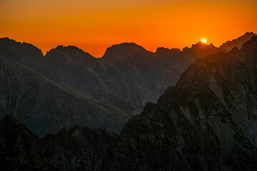 Sunrise over the Tatra Mountains, Slovakia.