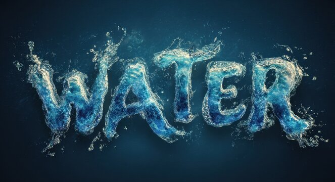 Underwater Font. Blue Liquid Text Effect with Clean Water Splash - Powered by Adobe
