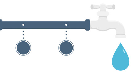 Water infographics - tap with two elements for numbers and text