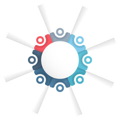 Circle diagram with 8 steps with place for your text, infographic template