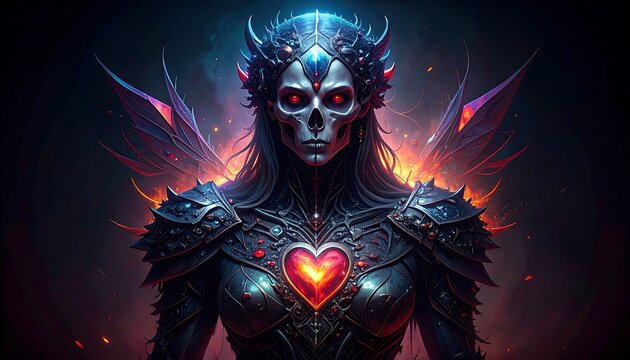 Dark, armored, angelic demon - Powered by Adobe