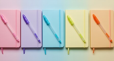colored markers on a  color dairy white background