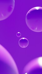 Abstract colorful violet balls. Chaotic scatter spheres. Festive party wallpaper. 3d render creative background.