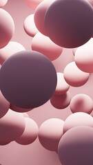 Abstract colorful chocolate balls. Chaotic scatter spheres. Festive party wallpaper. 3d render creative background.