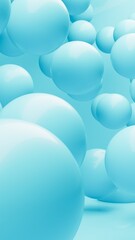 Abstract colorful blue balls. Chaotic scatter spheres. Festive party wallpaper. 3d render creative background.