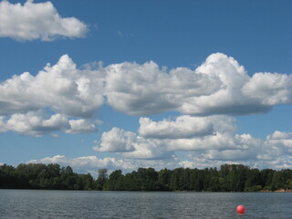 clouds over lake