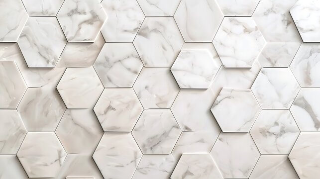 Modern White Marble Hexagon Tiles for a Sophisticated Geometric Pattern