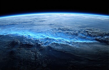Earth from space, dramatic clouds