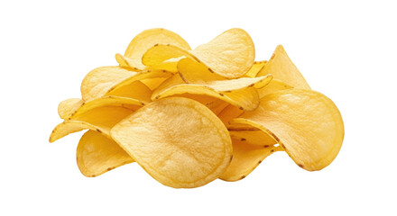 Isolated Heap of Potato Chips