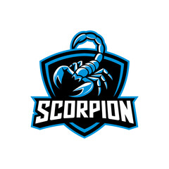 A fierce scorpion mascot positioned over a robust shield, creating a sense of aggression and resilience