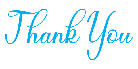 Fototapeta premium Thank you text lettering card with Thank You handwritten inscription vector. Thank you lettering icon. Thank you calligraphy design cutout. A hand-drawn doodle of a speech bubble with 