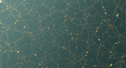 Grey background with scattered gold patterns resembling thin branching veins or cracks